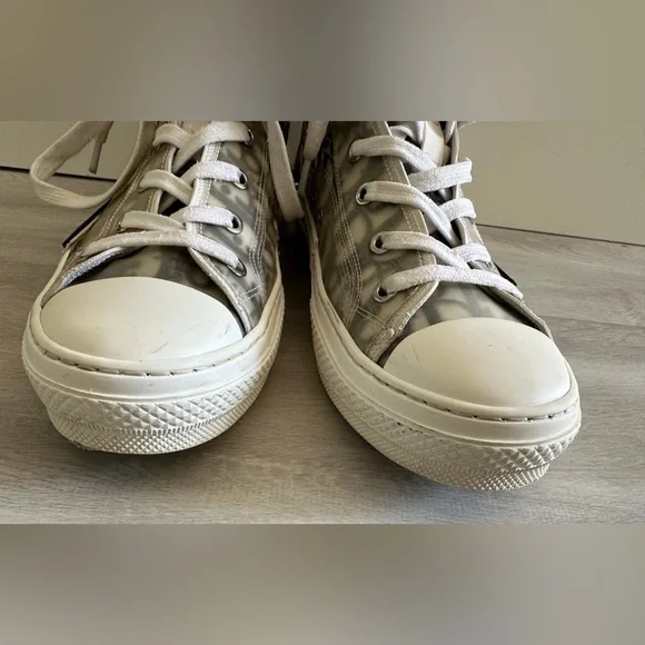 Dior-B23 High-Top Sneaker White And Black Dior Oblique Canvas Sz 40 us 7
